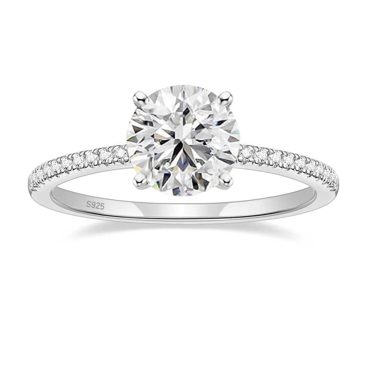 Women’s S925 Sterling Silver 1.2CT Moissanite Engagement Ring | D Color VVS1 Wedding Band with Certificate – Roshara