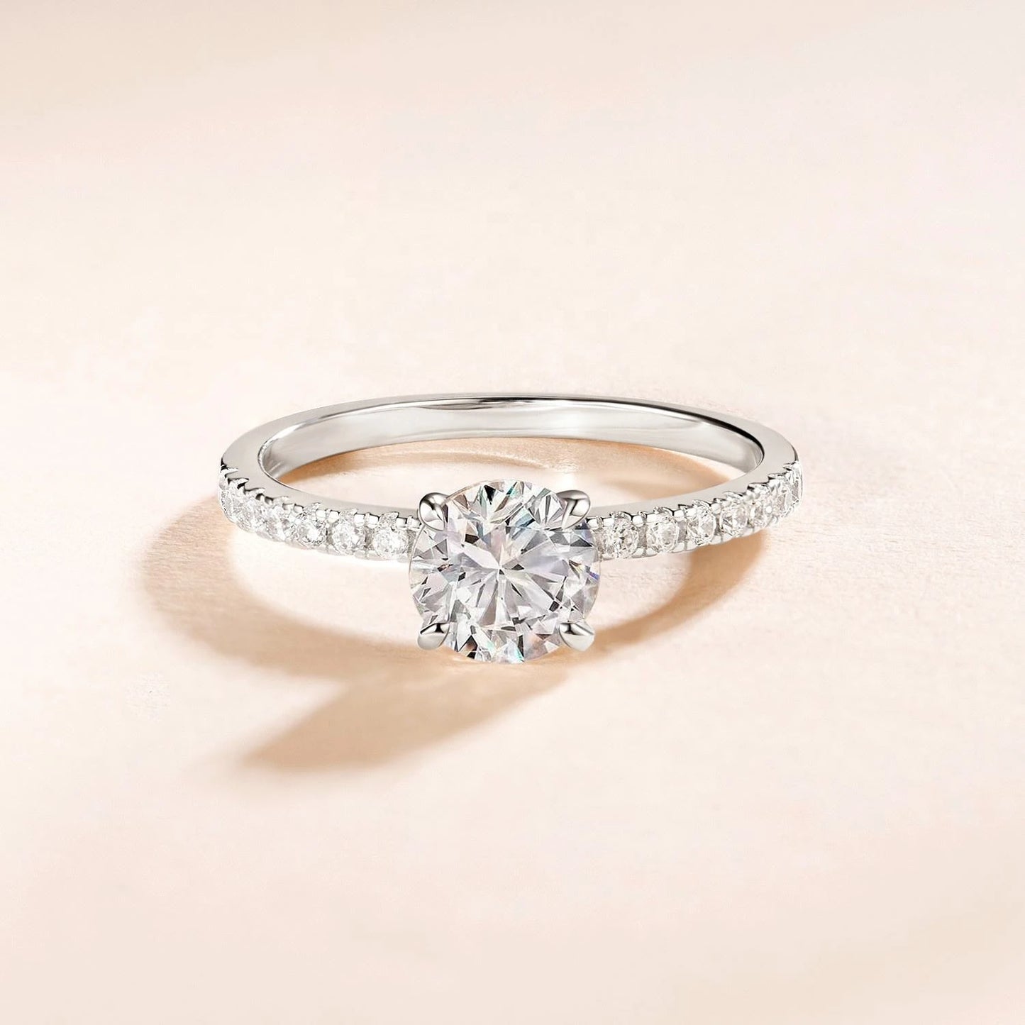 Women’s S925 Sterling Silver 1.2CT Moissanite Engagement Ring | D Color VVS1 Wedding Band with Certificate – Roshara