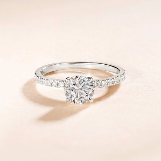 Women’s S925 Sterling Silver 1.2CT Moissanite Engagement Ring | D Color VVS1 Wedding Band with Certificate – Roshara